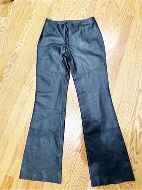 Leather Limited Black Leather Flare Pants | Size 8